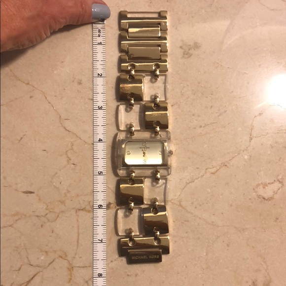 Michael Kors gold and clear acrylic watch. - Picture 6 of 6
